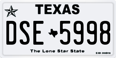 TX license plate DSE5998