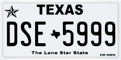 TX license plate DSE5999