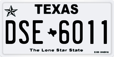 TX license plate DSE6011