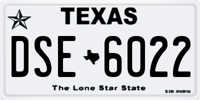 TX license plate DSE6022