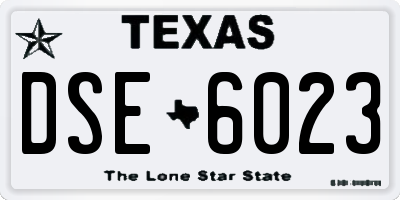 TX license plate DSE6023