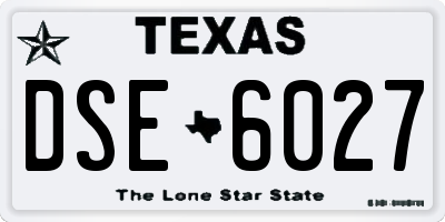 TX license plate DSE6027