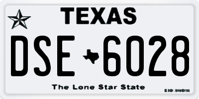 TX license plate DSE6028