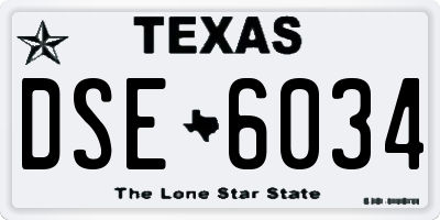 TX license plate DSE6034