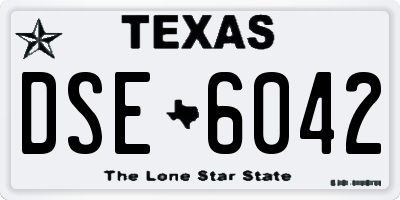 TX license plate DSE6042