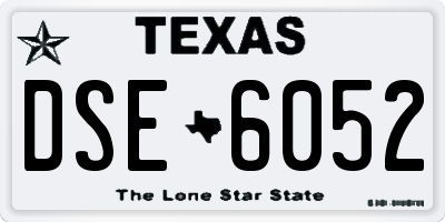 TX license plate DSE6052