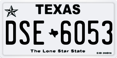 TX license plate DSE6053