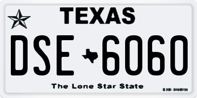 TX license plate DSE6060