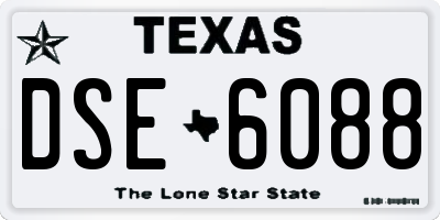 TX license plate DSE6088