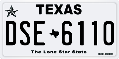 TX license plate DSE6110