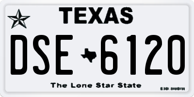 TX license plate DSE6120