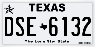 TX license plate DSE6132