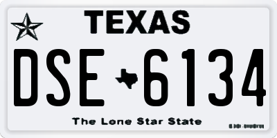 TX license plate DSE6134