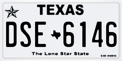 TX license plate DSE6146