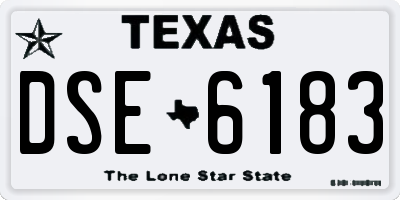 TX license plate DSE6183