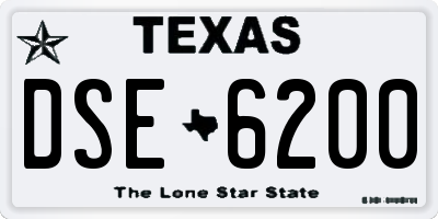 TX license plate DSE6200