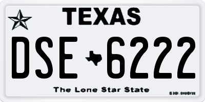 TX license plate DSE6222