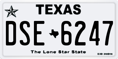 TX license plate DSE6247