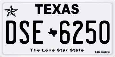 TX license plate DSE6250