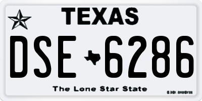 TX license plate DSE6286