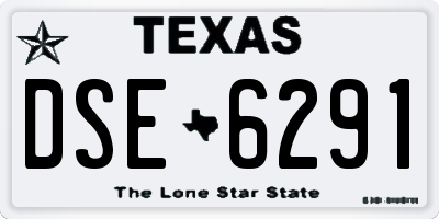 TX license plate DSE6291