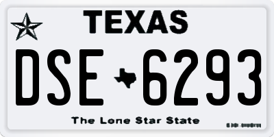 TX license plate DSE6293