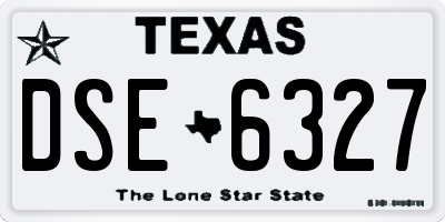 TX license plate DSE6327