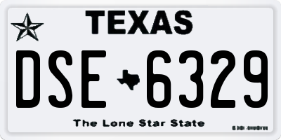 TX license plate DSE6329