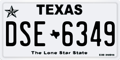 TX license plate DSE6349