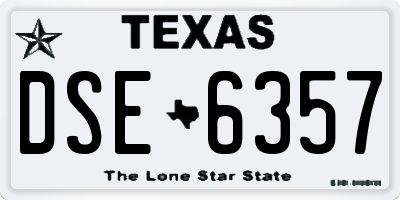 TX license plate DSE6357