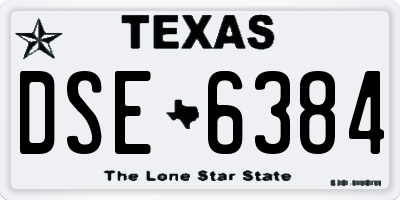 TX license plate DSE6384