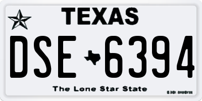 TX license plate DSE6394