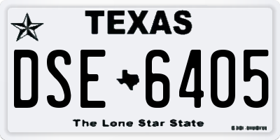 TX license plate DSE6405