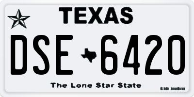 TX license plate DSE6420