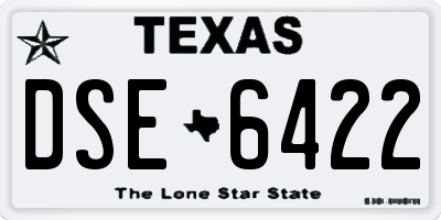 TX license plate DSE6422