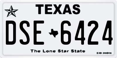 TX license plate DSE6424