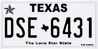 TX license plate DSE6431