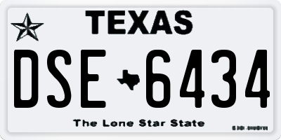 TX license plate DSE6434