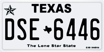 TX license plate DSE6446