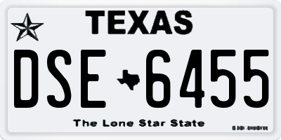 TX license plate DSE6455