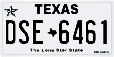 TX license plate DSE6461