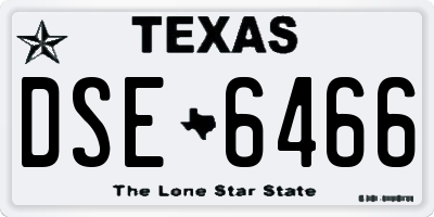 TX license plate DSE6466