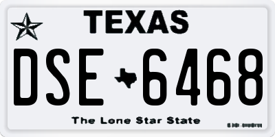 TX license plate DSE6468