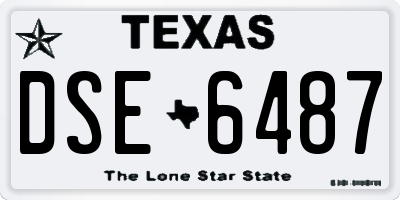 TX license plate DSE6487