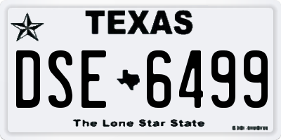 TX license plate DSE6499