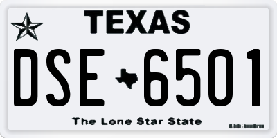 TX license plate DSE6501