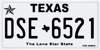 TX license plate DSE6521