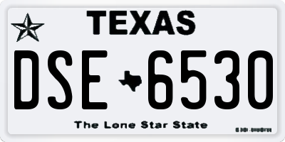 TX license plate DSE6530