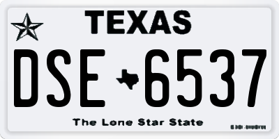 TX license plate DSE6537