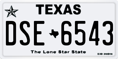 TX license plate DSE6543